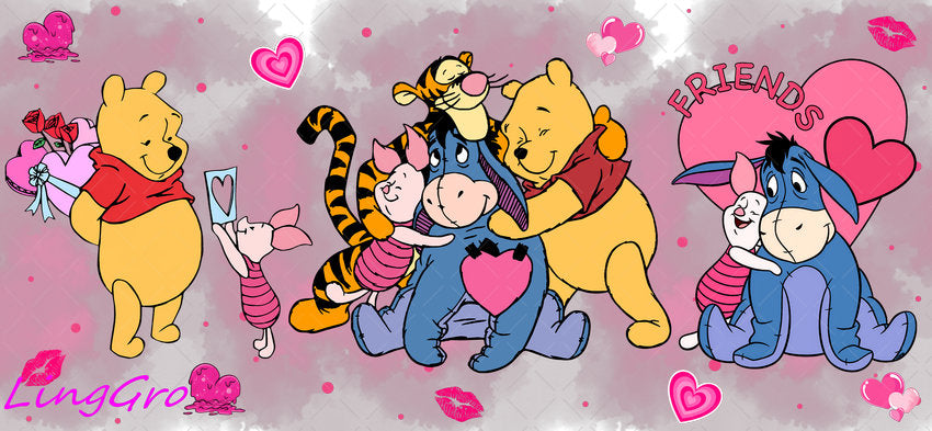 Valentine 16oz UV DTF TRANSFER Libbey Glass Can Cup Wrap KA-3948