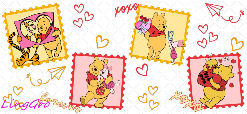 Valentine 16oz UV DTF TRANSFER Libbey Glass Can Cup Wrap KA-3952