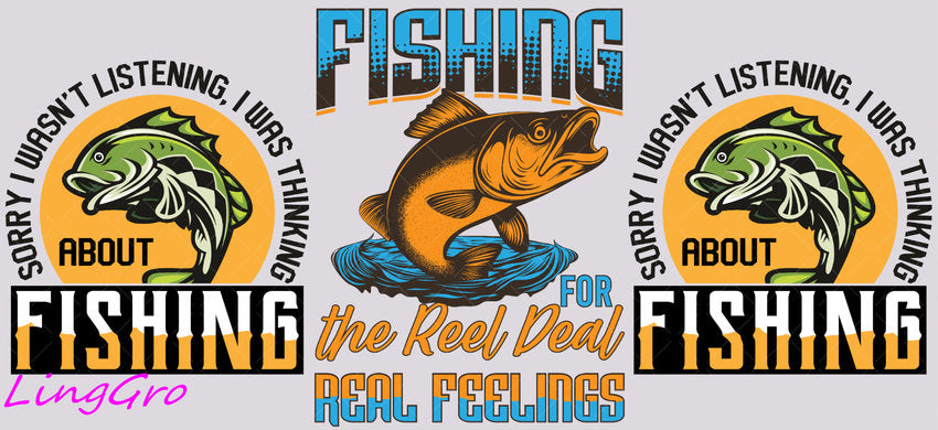 Fishing 16oz UV DTF TRANSFER Libbey Glass Can Cup Wrap KA-3969