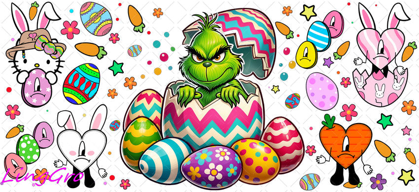 Easter 16oz UV DTF TRANSFER Libbey Glass Can Cup Wrap KA-4030