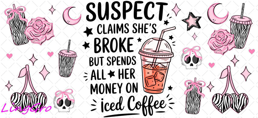 Suspect 16oz UV DTF TRANSFER Libbey Glass Can Cup Wrap KA-4092