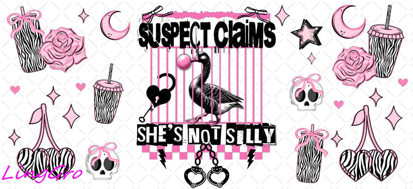 Suspect 16oz UV DTF TRANSFER Libbey Glass Can Cup Wrap KA-4094