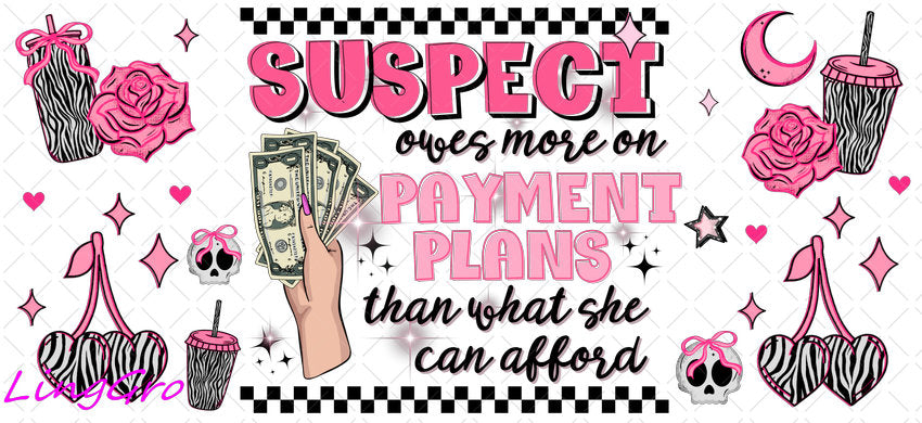 Suspect 16oz UV DTF TRANSFER Libbey Glass Can Cup Wrap KA-4098