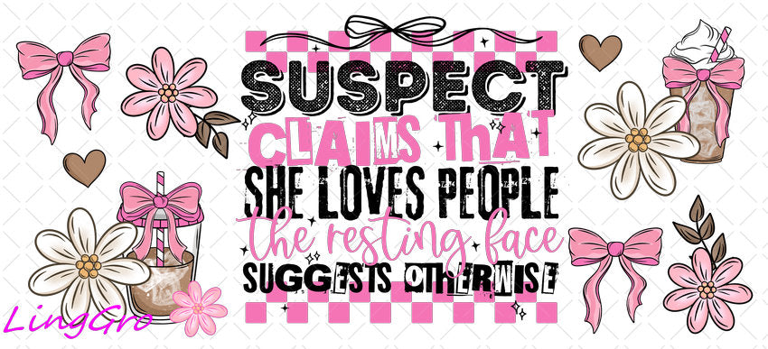 Suspect 16oz UV DTF TRANSFER Libbey Glass Can Cup Wrap KA-4102