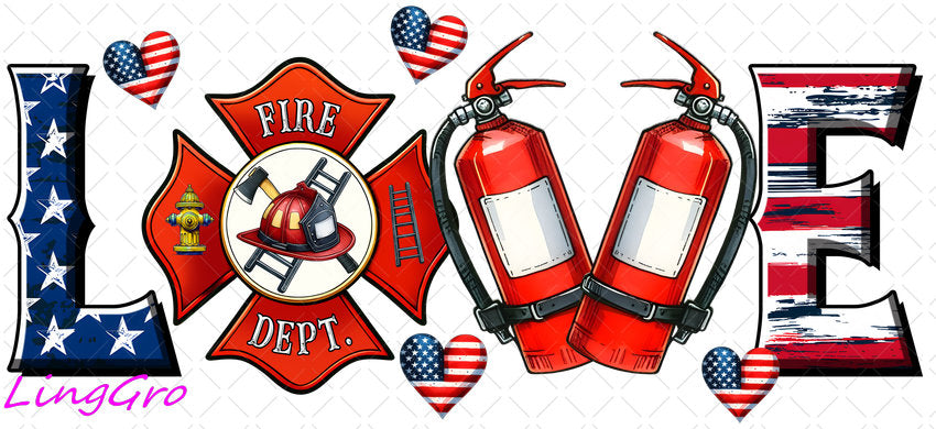 Firefighter 16oz UV DTF TRANSFER Libbey Glass Can Cup Wrap KA-4158