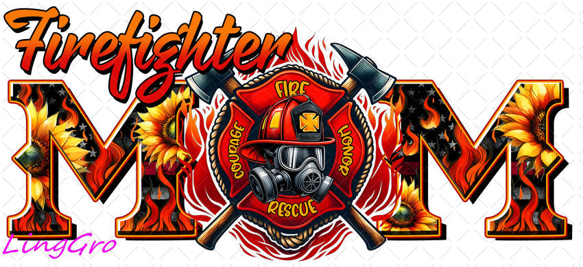 Firefighter 16oz UV DTF TRANSFER Libbey Glass Can Cup Wrap KA-4163