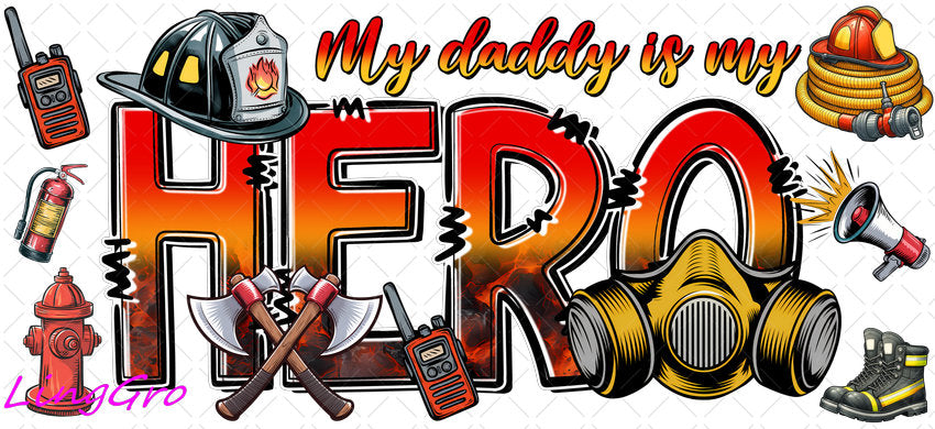 Firefighter 16oz UV DTF TRANSFER Libbey Glass Can Cup Wrap KA-4167