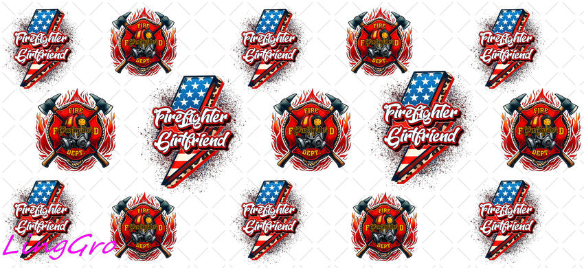 Firefighter 16oz UV DTF TRANSFER Libbey Glass Can Cup Wrap KA-4168