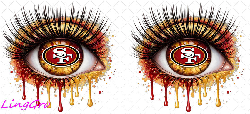 NFL Eye 16oz UV DTF TRANSFER Libbey Glass Can Cup Wrap KA-4203