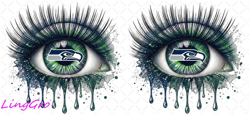 NFL Eye 16oz UV DTF TRANSFER Libbey Glass Can Cup Wrap KA-4210