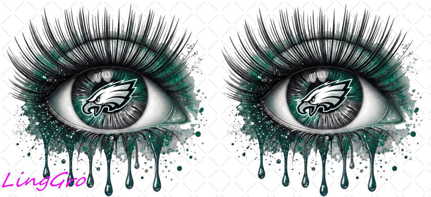 NFL Eye 16oz UV DTF TRANSFER Libbey Glass Can Cup Wrap KA-4211