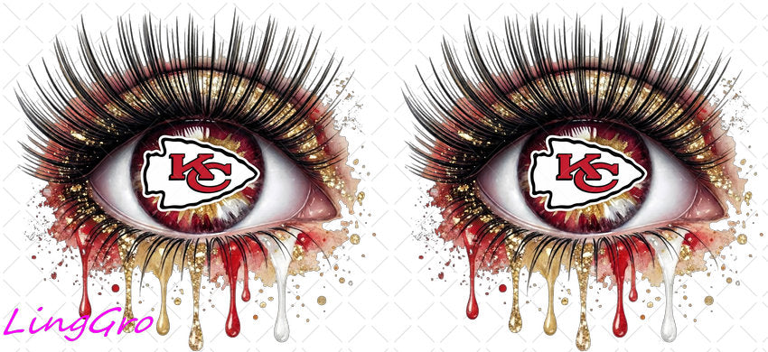 NFL Eye 16oz UV DTF TRANSFER Libbey Glass Can Cup Wrap KA-4216
