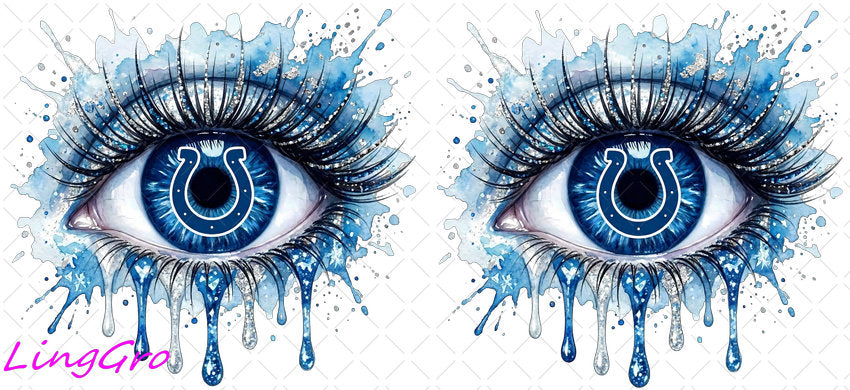 NFL Eye 16oz UV DTF TRANSFER Libbey Glass Can Cup Wrap KA-4229