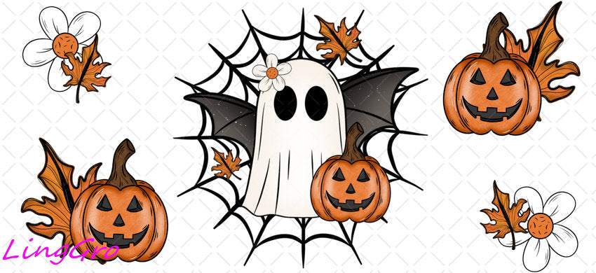 Halloween 16oz UV DTF TRANSFER Libbey Glass Can Cup Wrap-KA 932