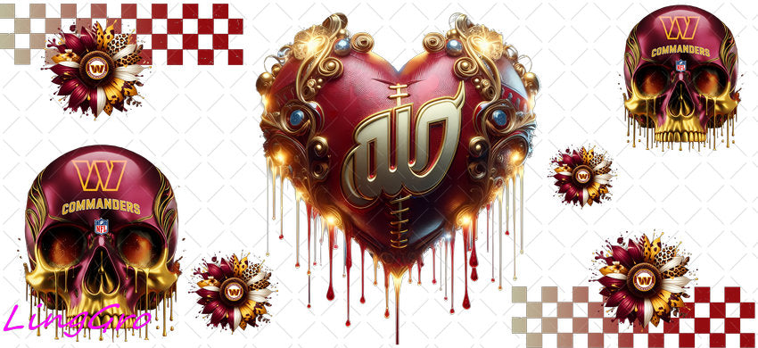 UV DTF Cup Wrap Transfer NEL Football Theme Waterproof Decal