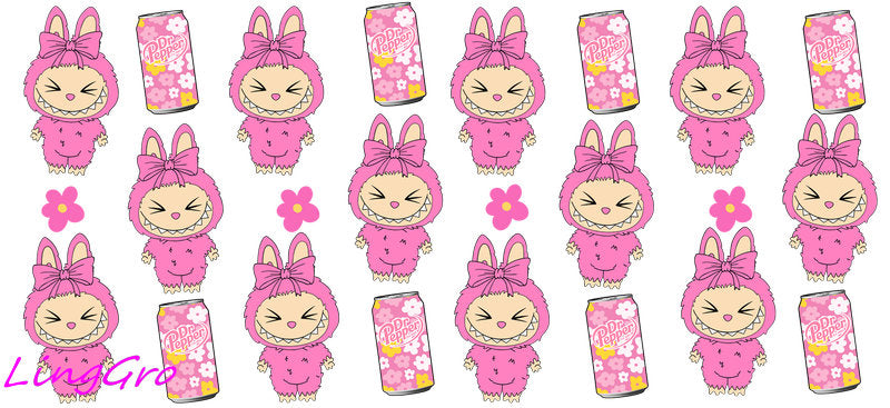 UV DTF Cup Wrap Transfer Labubu Waterproof Decal