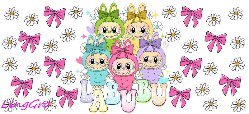 UV DTF Cup Wrap Transfer Labubu Waterproof Decal