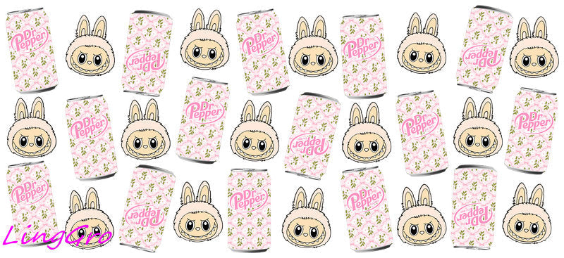 UV DTF Cup Wrap Transfer Labubu Waterproof Decal