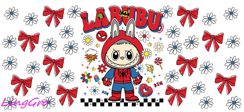 UV DTF Cup Wrap Transfer Labubu Waterproof Decal