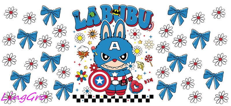 UV DTF Cup Wrap Transfer Labubu Waterproof Decal