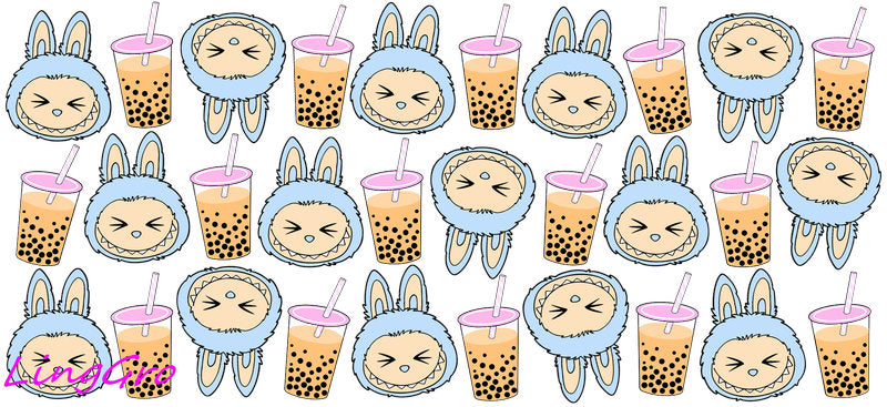 UV DTF Cup Wrap Transfer Labubu Waterproof Decal