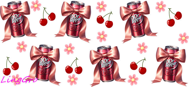 UV DTF cup wrap for Libbey glass, soda theme tumbler decal