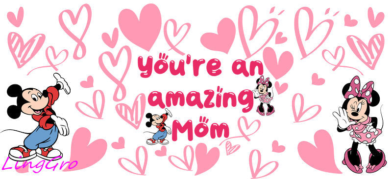cute mom uv dtf cup wrap design for glass cup trendy mama uv dtf sticker