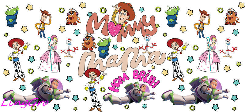 cute mom uv dtf cup wrap design for glass cup trendy mama uv dtf sticker