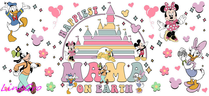 cute mom uv dtf cup wrap design for glass cup trendy mama uv dtf sticker