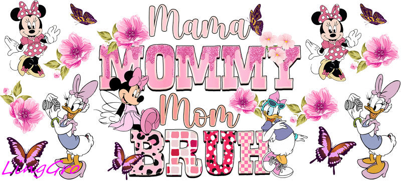 cute mom uv dtf cup wrap design for glass cup trendy mama uv dtf sticker