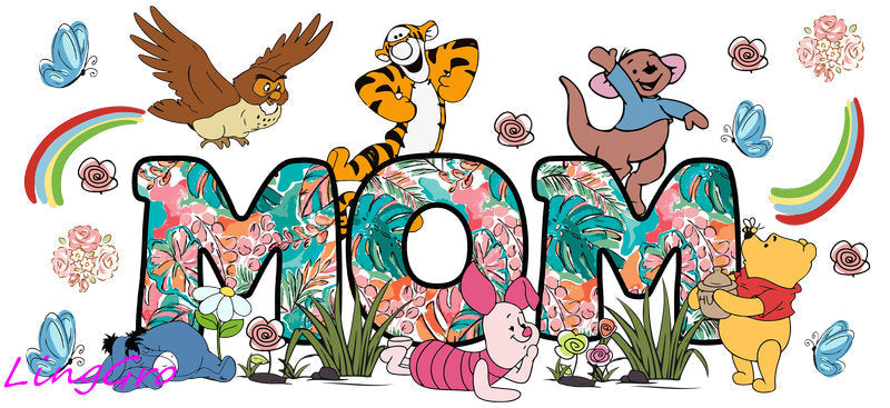 cute mom uv dtf cup wrap design for glass cup trendy mama uv dtf sticker