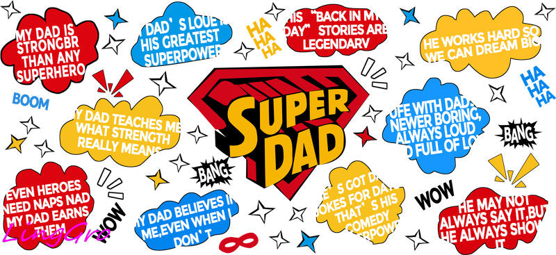 dad cup wrap uv dtf transfer fathers day tumbler decal design