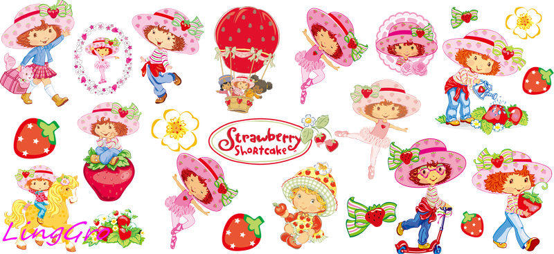 Strawberry girl aesthetic UV DTF cup wrap for 16oz Libbey glass KA-5046