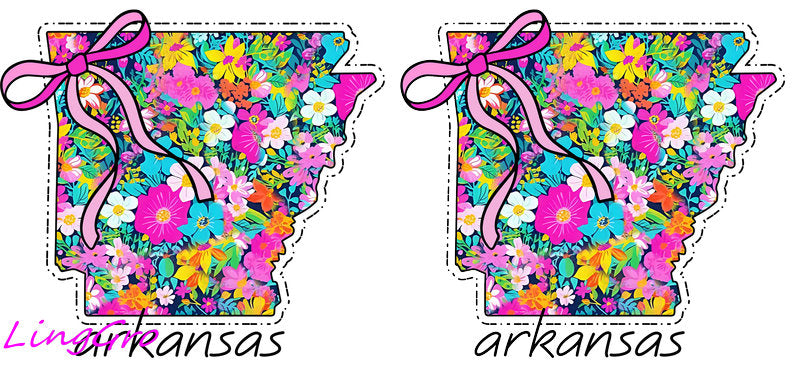 Floral State Cup Wrap & Decal for Libbey Glass 16 oz | UV DTF Tumbler Wrap