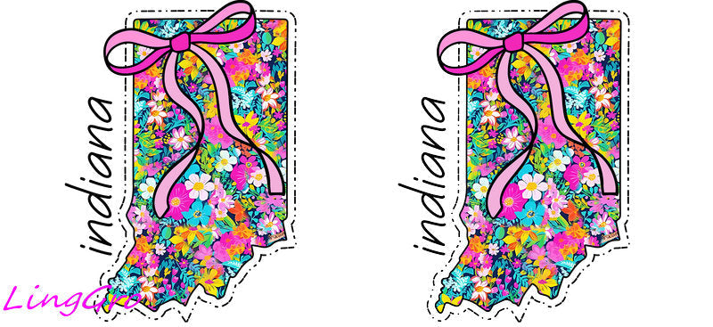 Floral State Cup Wrap & Decal for Libbey Glass 16 oz | UV DTF Tumbler Wrap