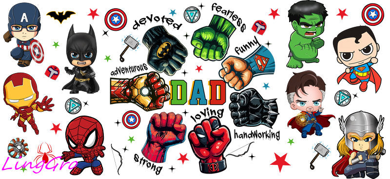 superhero dad cup wrap