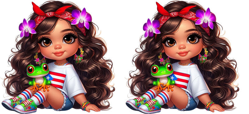 latina baby girl cup wrap colorful cute character for glass can