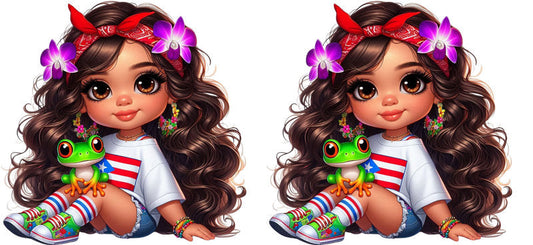 latina baby girl cup wrap colorful cute character for glass can