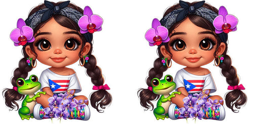 cute hispanic girl cup wrap design for 16oz glass cup