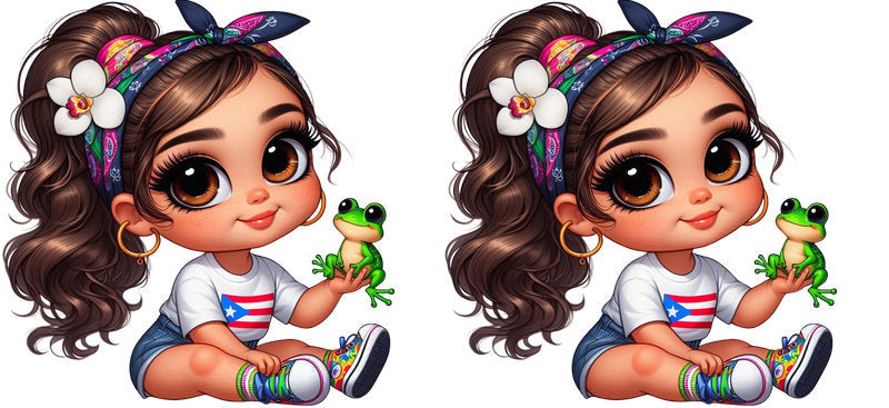 puerto rican kid cup wrap cartoon style for glass can