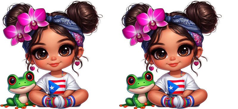 cute puerto rican girl cup wrap bright color design