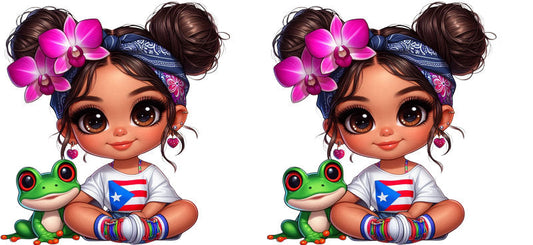 cute puerto rican girl cup wrap bright color design