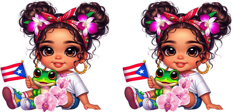 puerto rican flag girl cup wrap vibrant design for drinkware
