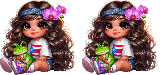 cute latina character cup wrap playful style for glass cup