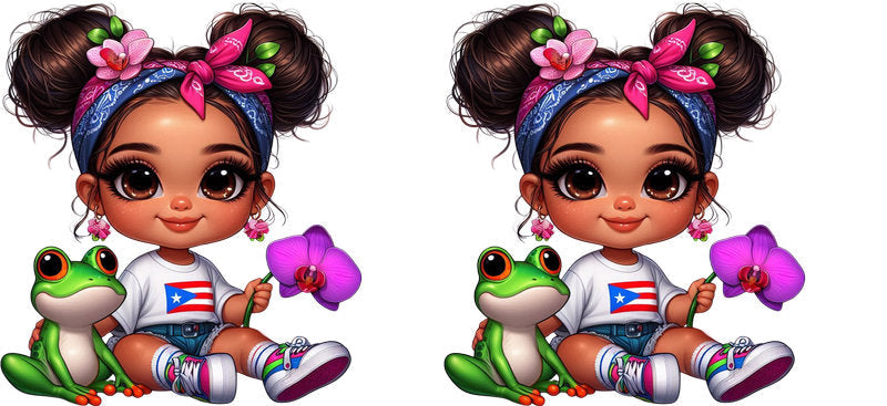puerto rican floral girl cup wrap detailed flower design