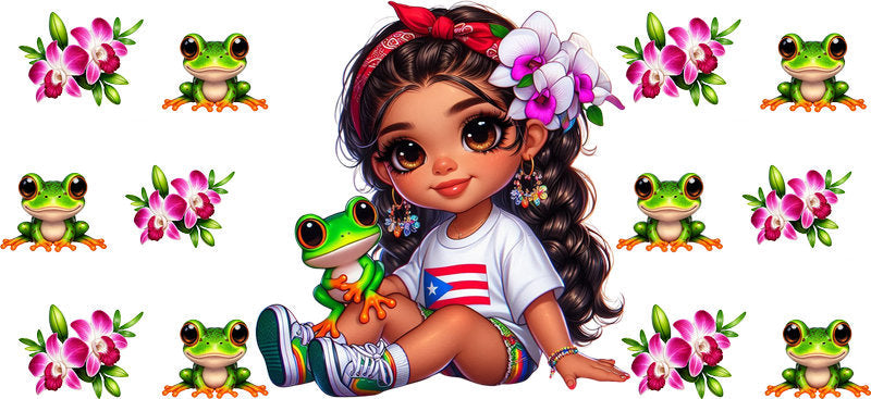 latina kawaii cup wrap cute cartoon style for glass can