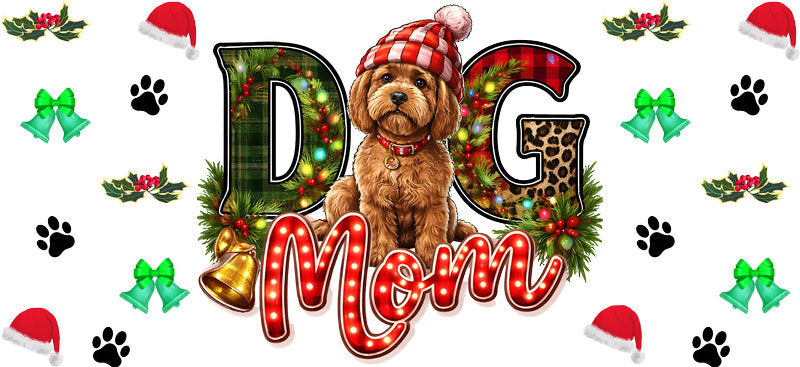 dog mom UV DTF cup wrap for 16oz glass can aesthetic drinkware decal KA-10030