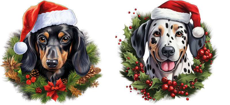 santa paws aesthetic UV DTF cup wrap for 16oz glass can drinkware decal KA-10058