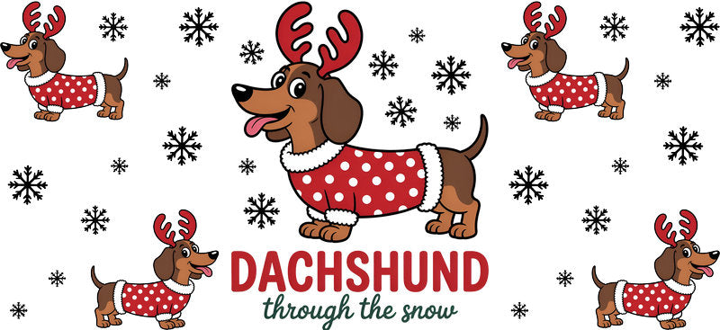 holiday dog aesthetic UV DTF cup wrap for 16oz glass can drinkware decal KA-10086