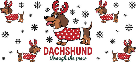 holiday dog aesthetic UV DTF cup wrap for 16oz glass can drinkware decal KA-10086